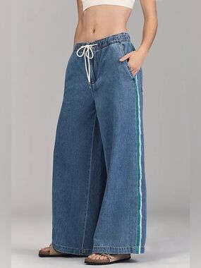 Anthropologie Pilcro Jeans The Surfer Pull On Drawstring Wide Leg Sz XS